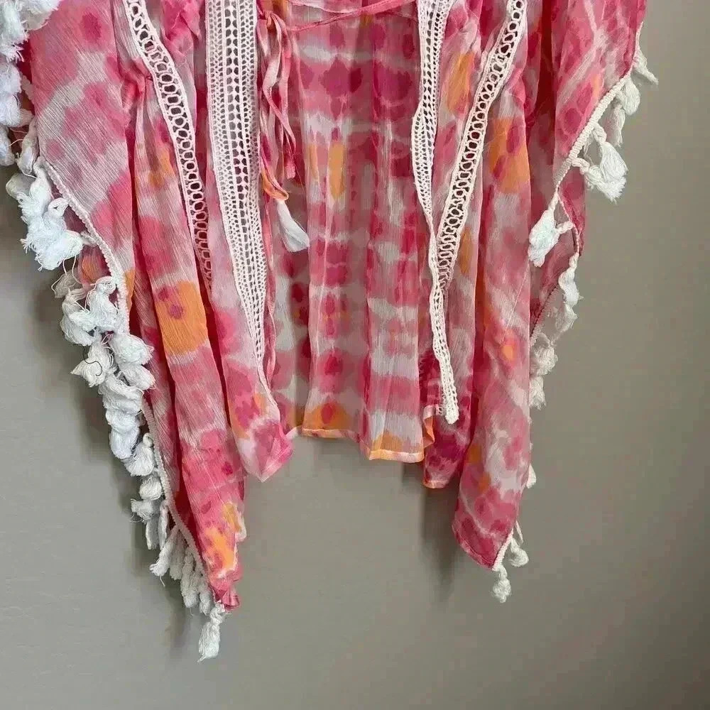 Steve Madden Tie Dye Eyelet Bathing Suit Coverup‎ - Picture 6 of 12